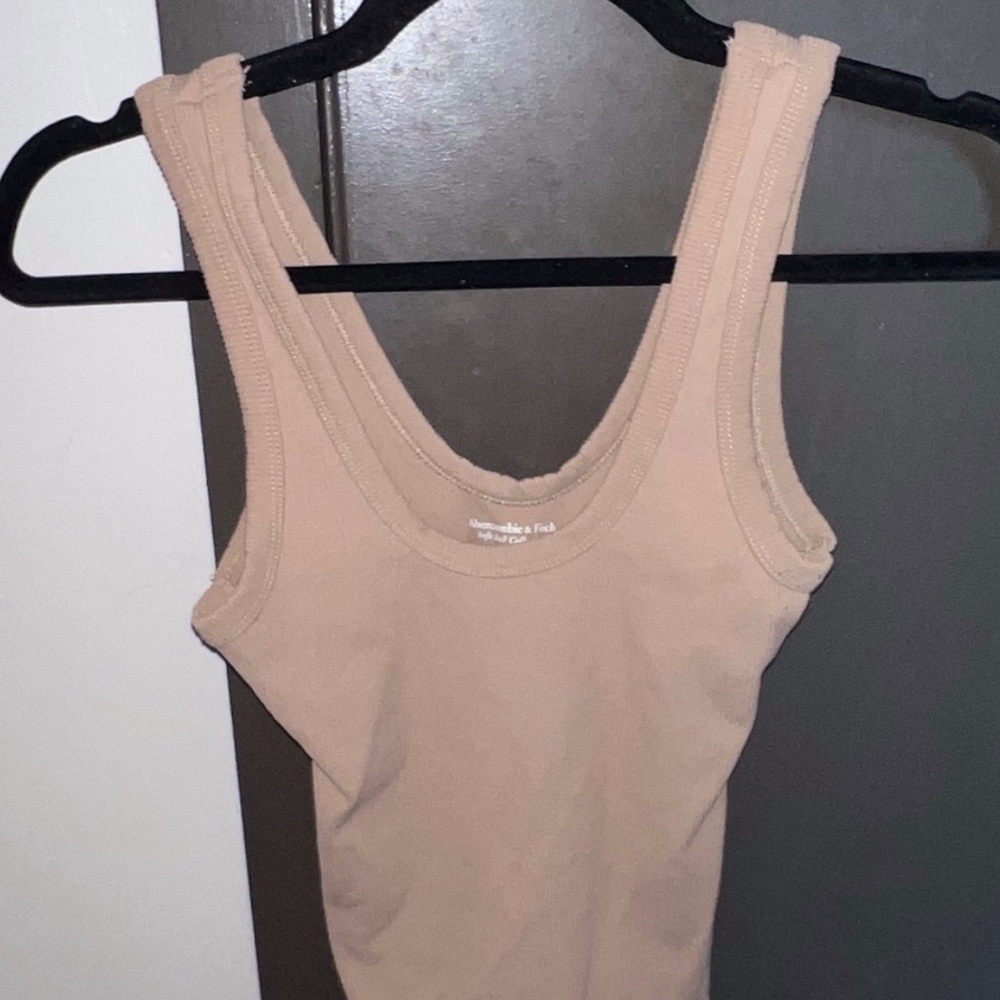 Abercrombie ribbed nude bodysuit